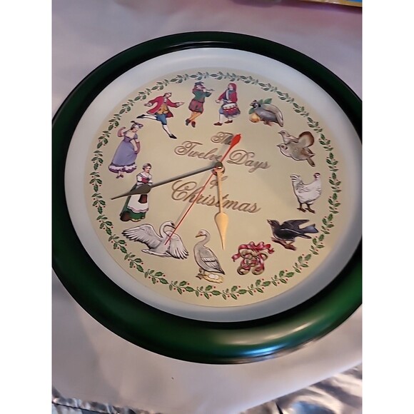 12 Days of Christmas Musical Wall Clock Kurt Adler Santas Action World 1999 Test - Picture 9 of 13